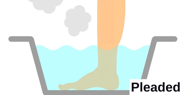 A graphic shows a foot in a tub of water.